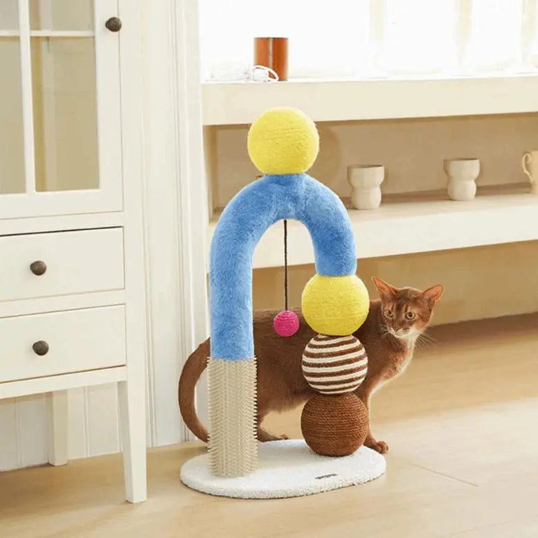 Modern Cat Scratching Post - Geometric Multi-functional Design