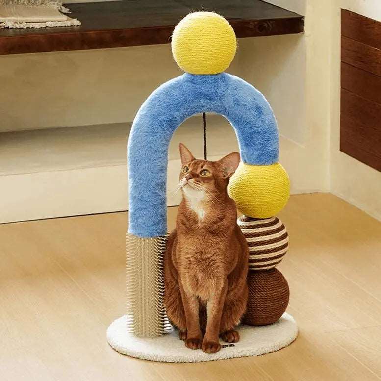 Modern Cat Scratching Post - Geometric Multi-functional Design
