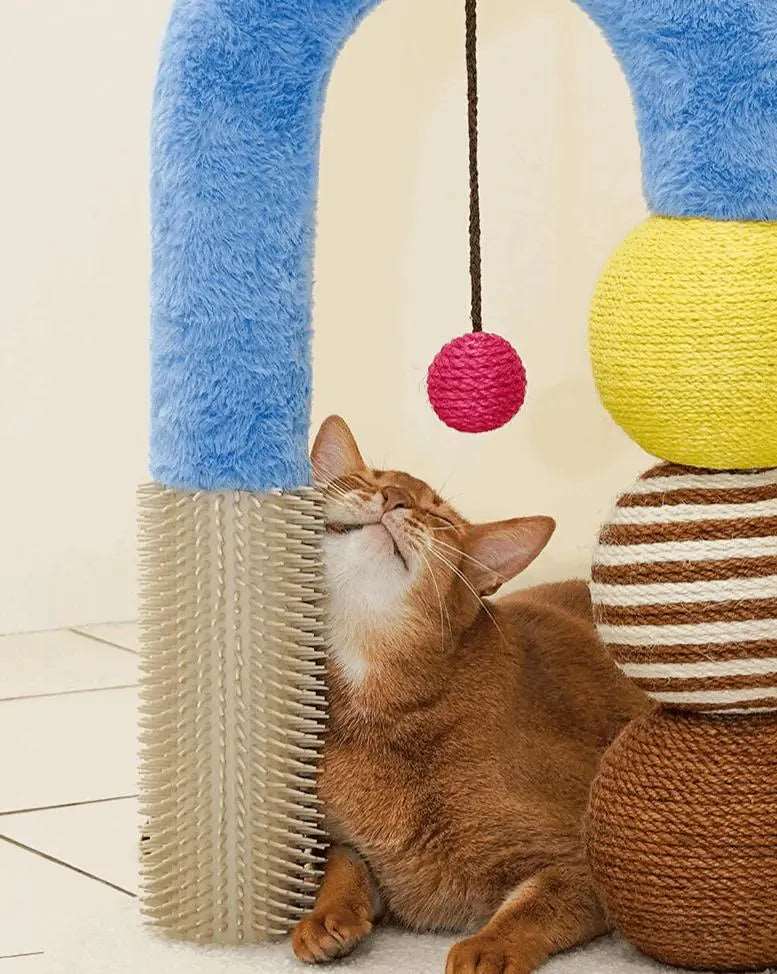Modern Cat Scratching Post - Geometric Multi-functional Design